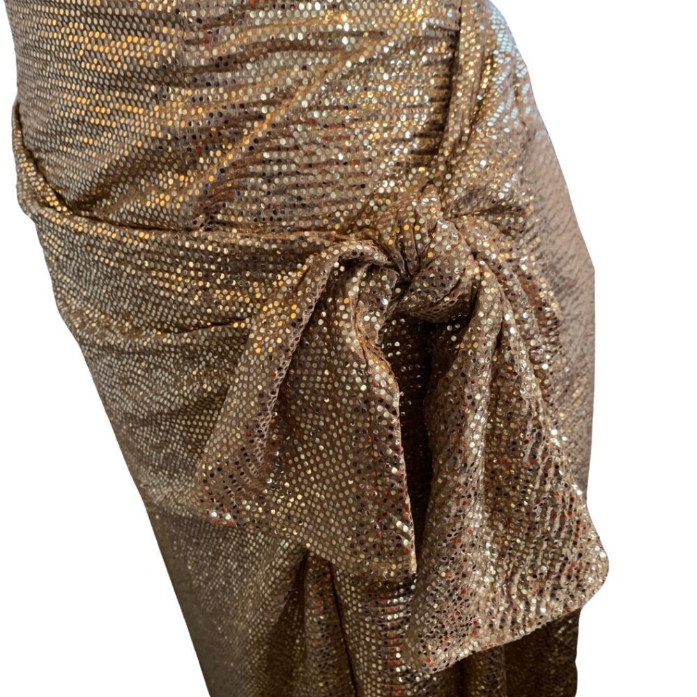 Show Me Your MuMu Wrap Me Up Skirt Tan Gold Confetti Womens Size Large NWT - Picture 5 of 10